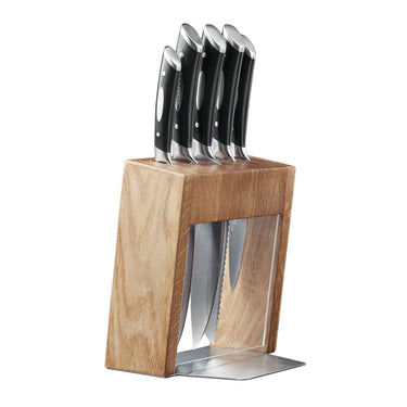 6 Piece Oak Kalo Knife & Block Set